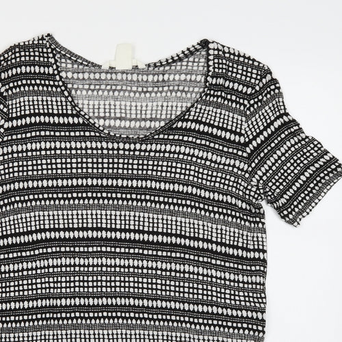 H&M Womens Black Geometric  Basic T-Shirt Size S