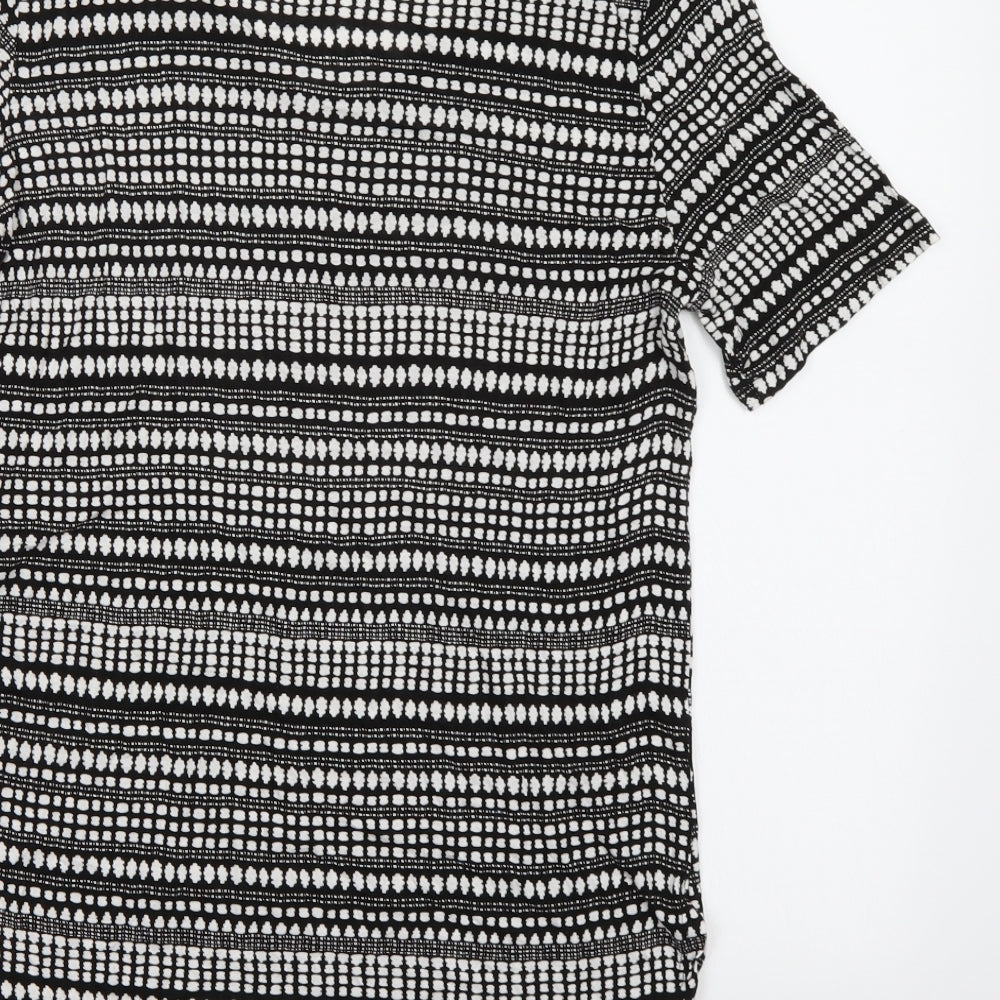 H&M Womens Black Geometric  Basic T-Shirt Size S