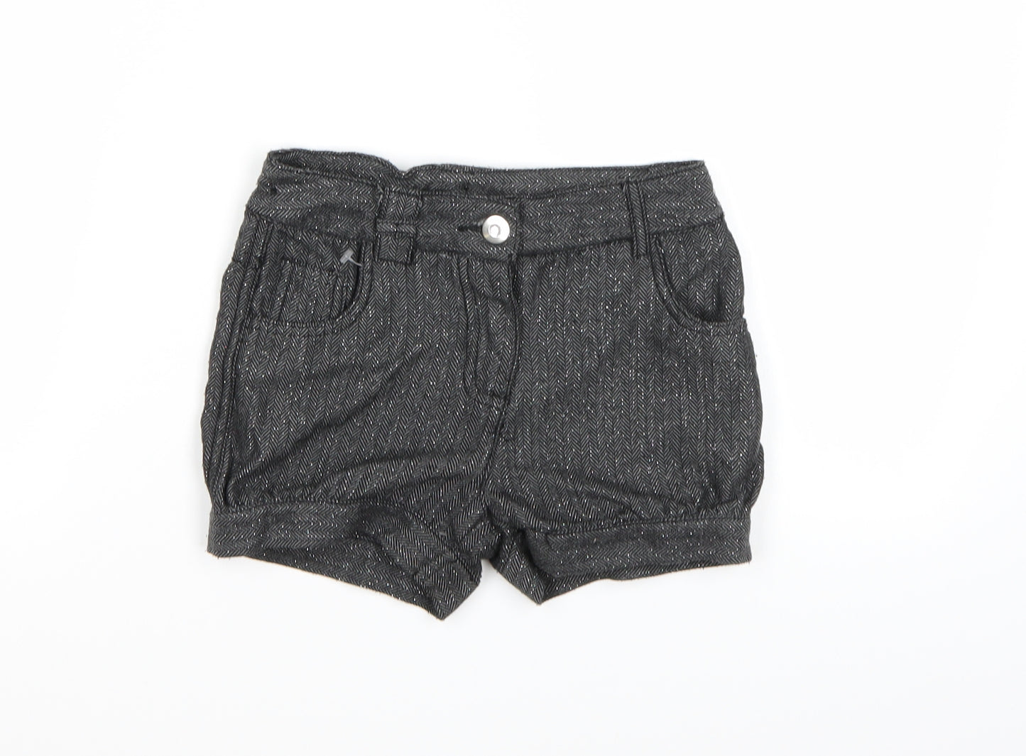 TU Girls Grey Herringbone  Cut-Off Shorts Size 6 Years