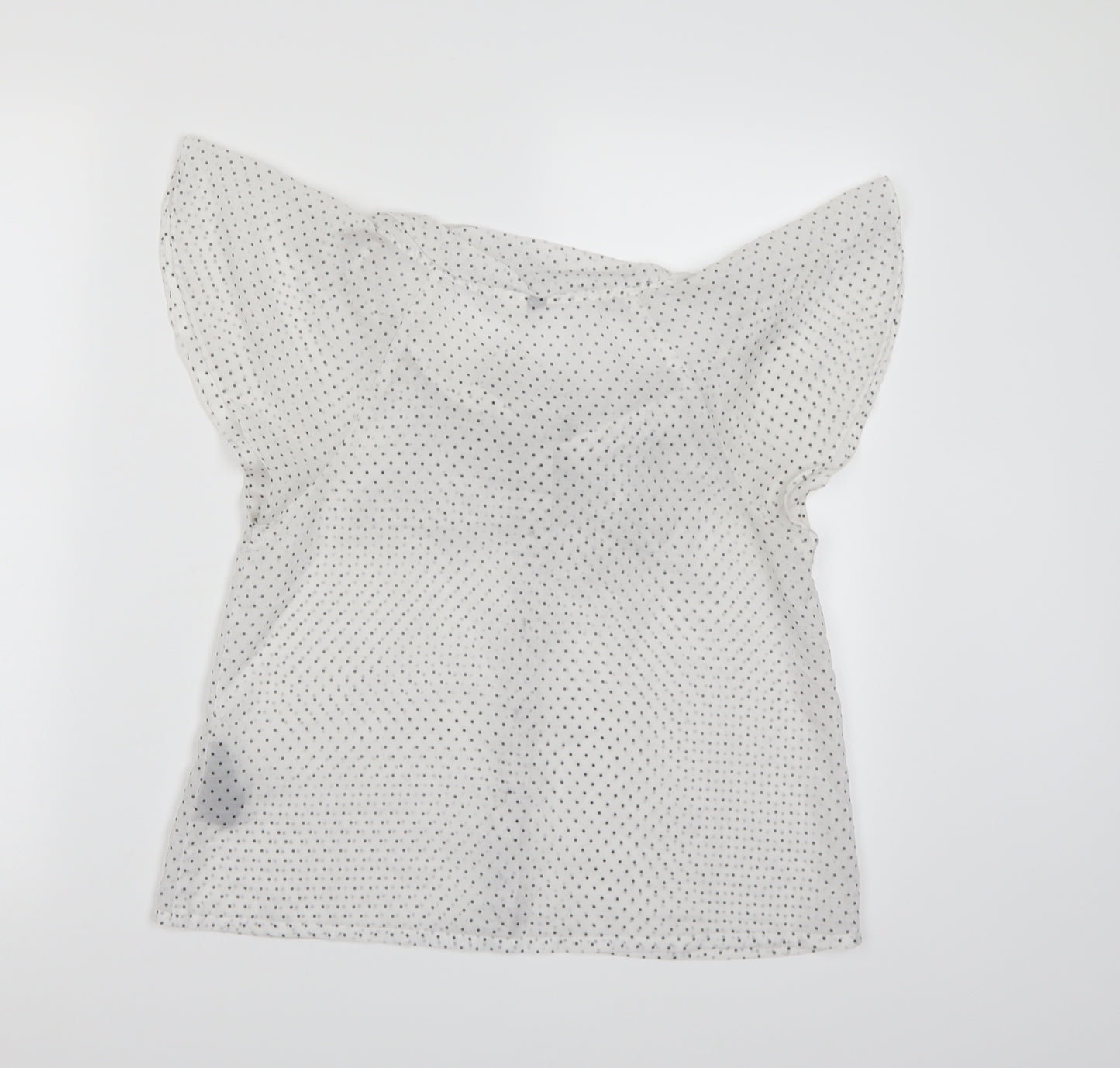 Divided by H&M Womens White Polka Dot  Basic Blouse Size 8