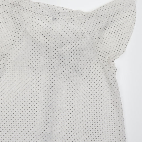 Divided by H&M Womens White Polka Dot  Basic Blouse Size 8