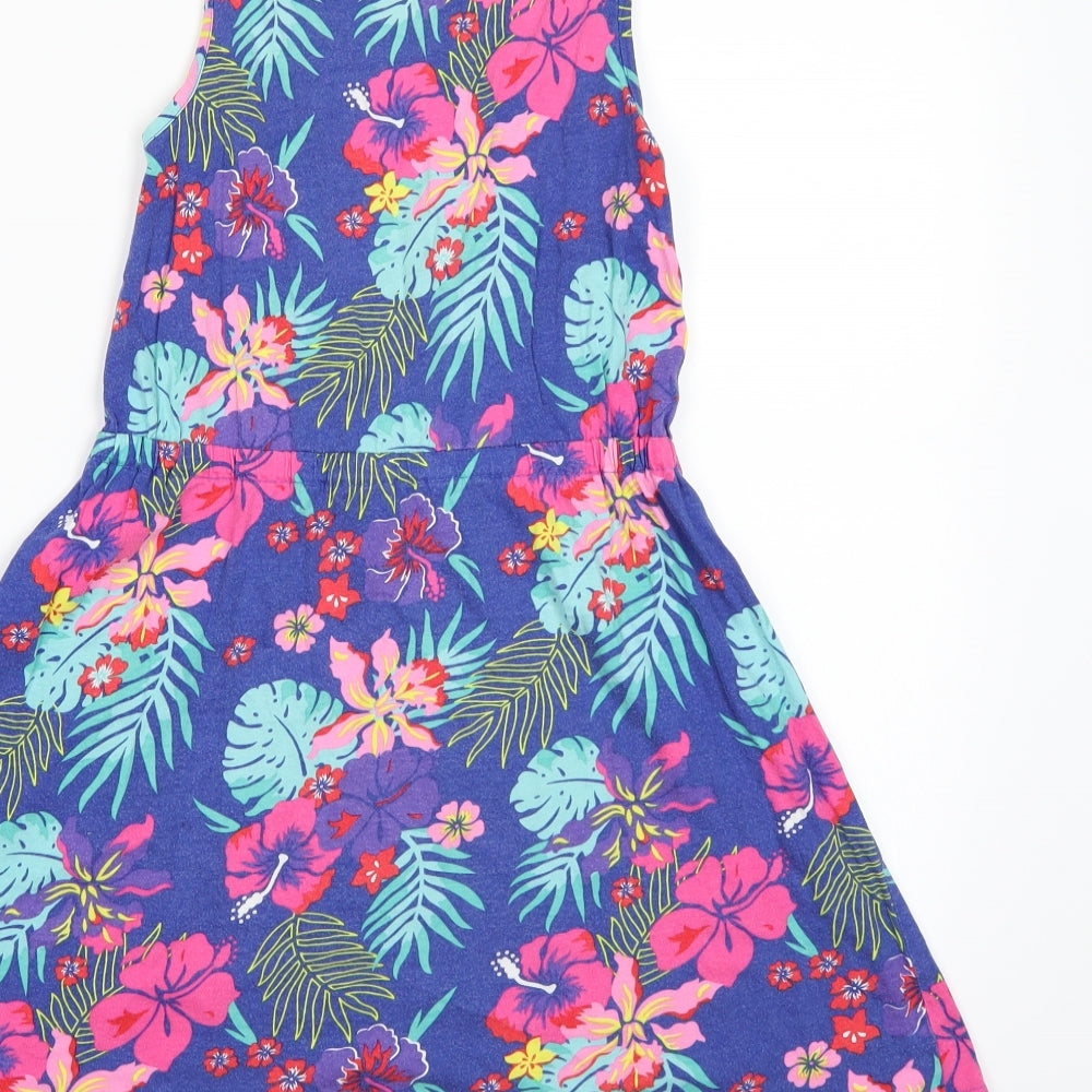 F&F Girls Blue Floral  A-Line  Size 10-11 Years