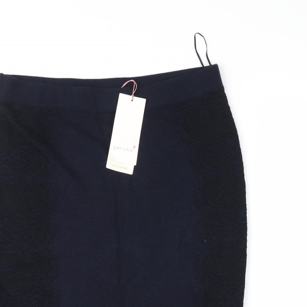 peruna Womens Blue Floral  Straight & Pencil Skirt Size 14