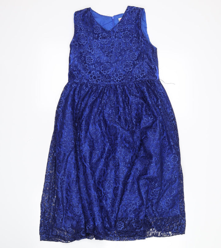 vogue fashion Womens Blue Floral  Tank Dress  Size 10