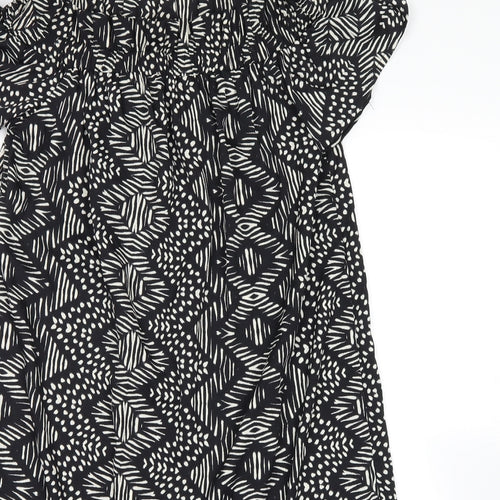 Atmosphere Womens Black Geometric  Basic Blouse Size 10
