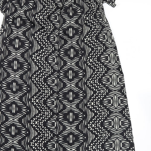 Atmosphere Womens Black Geometric  Basic Blouse Size 10