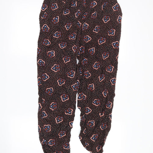 H&M Womens Brown Floral  Bloomer Trousers Size 4