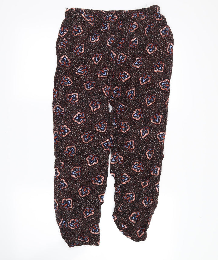 H&M Womens Brown Floral  Bloomer Trousers Size 4
