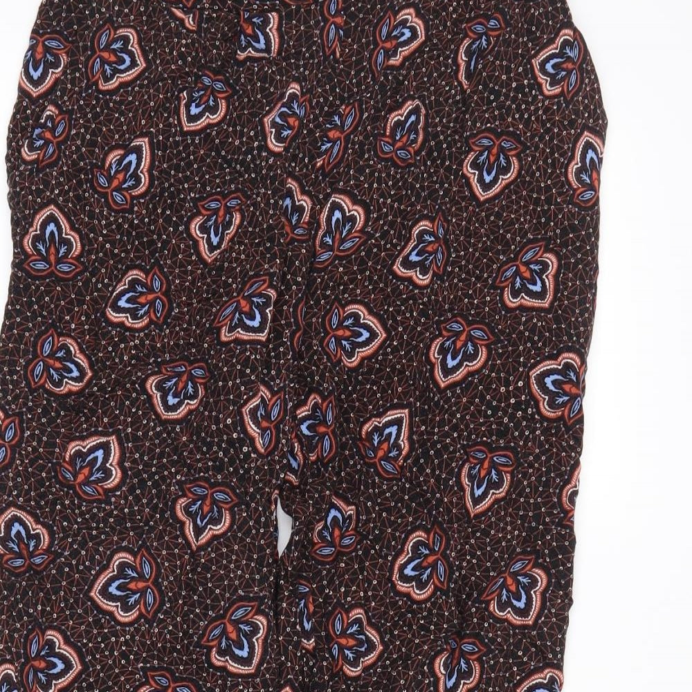 H&M Womens Brown Floral  Bloomer Trousers Size 4