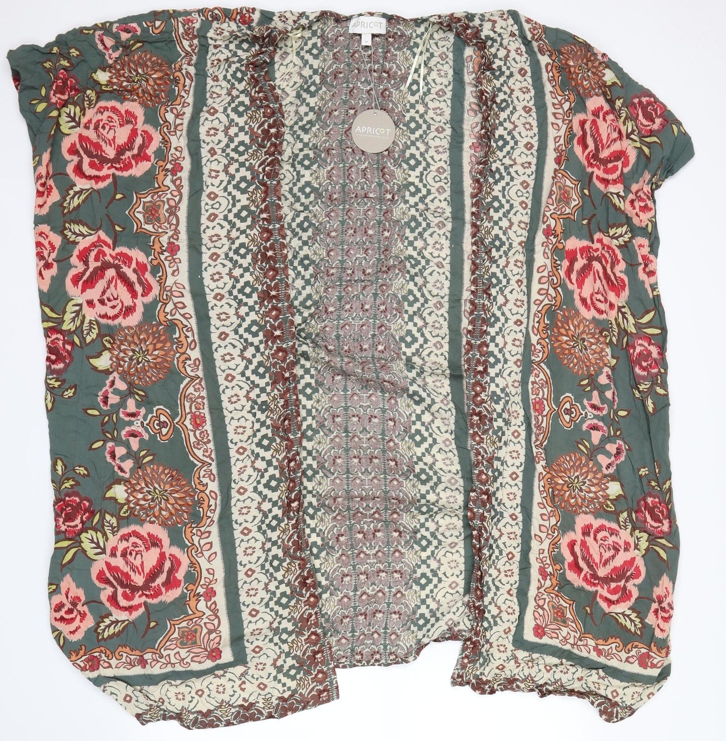 Apricot Womens Green Floral  Kimono Blouse Size M