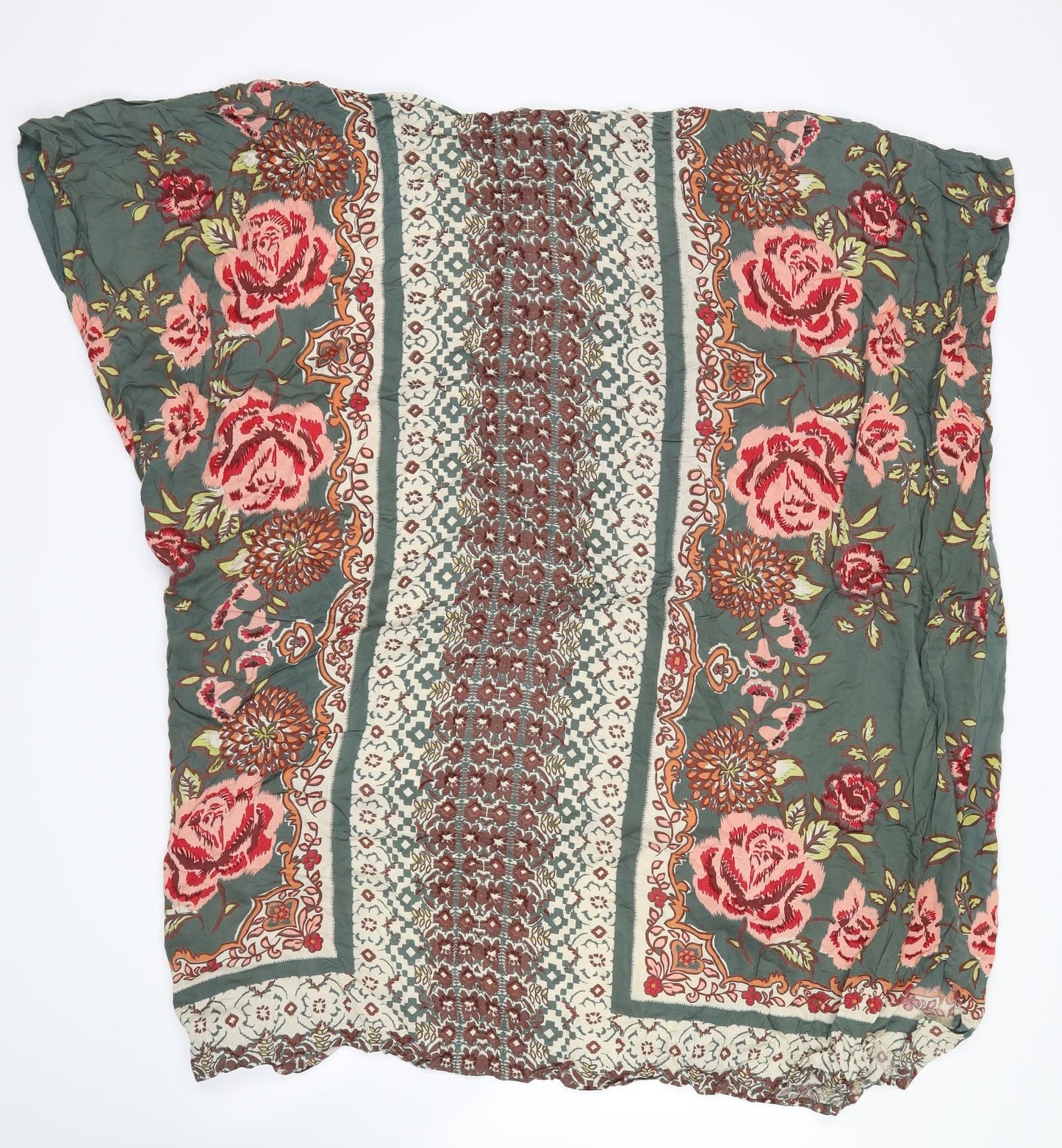 Apricot Womens Green Floral  Kimono Blouse Size M