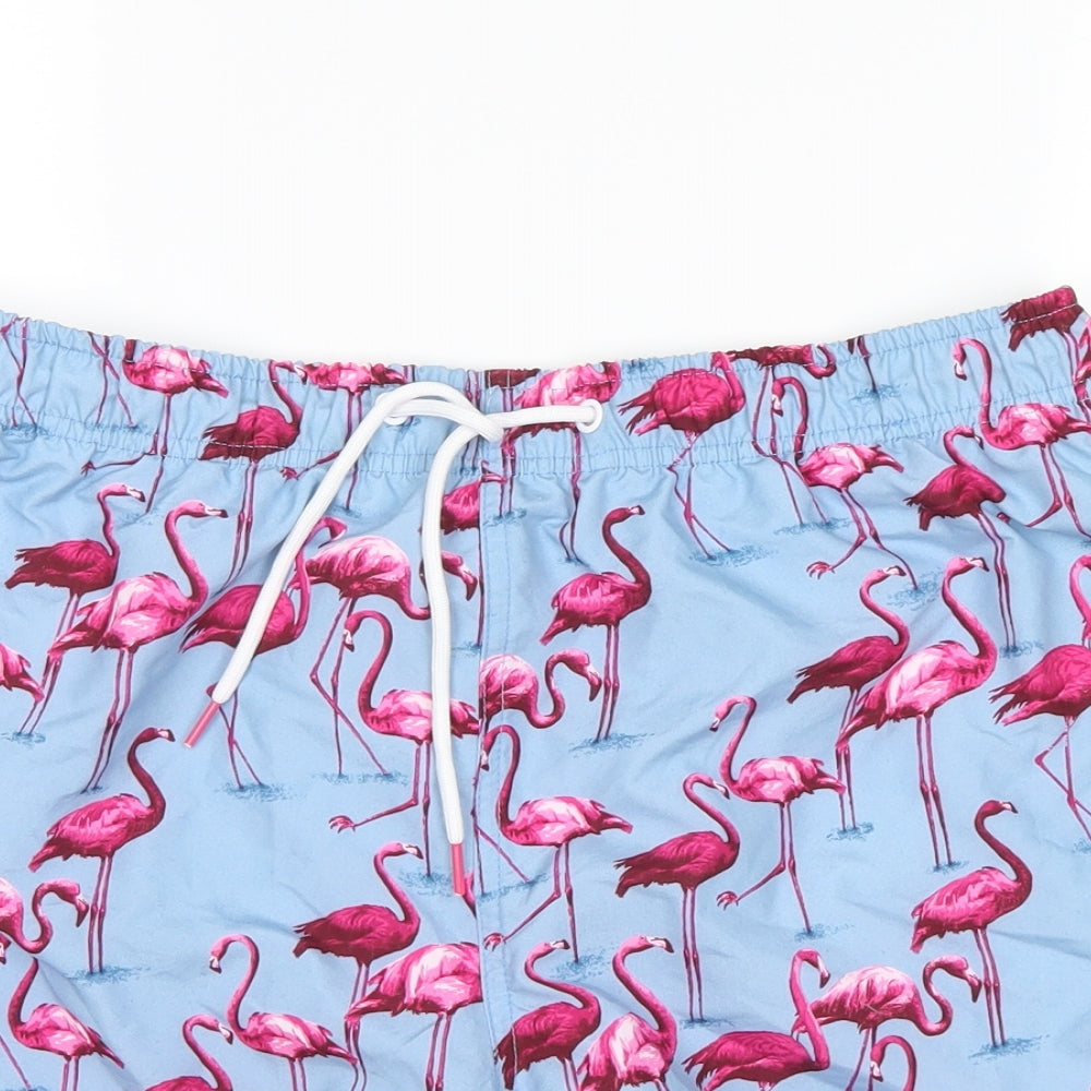Primark Mens Blue Animal Print Microfibre Athletic Shorts Size M