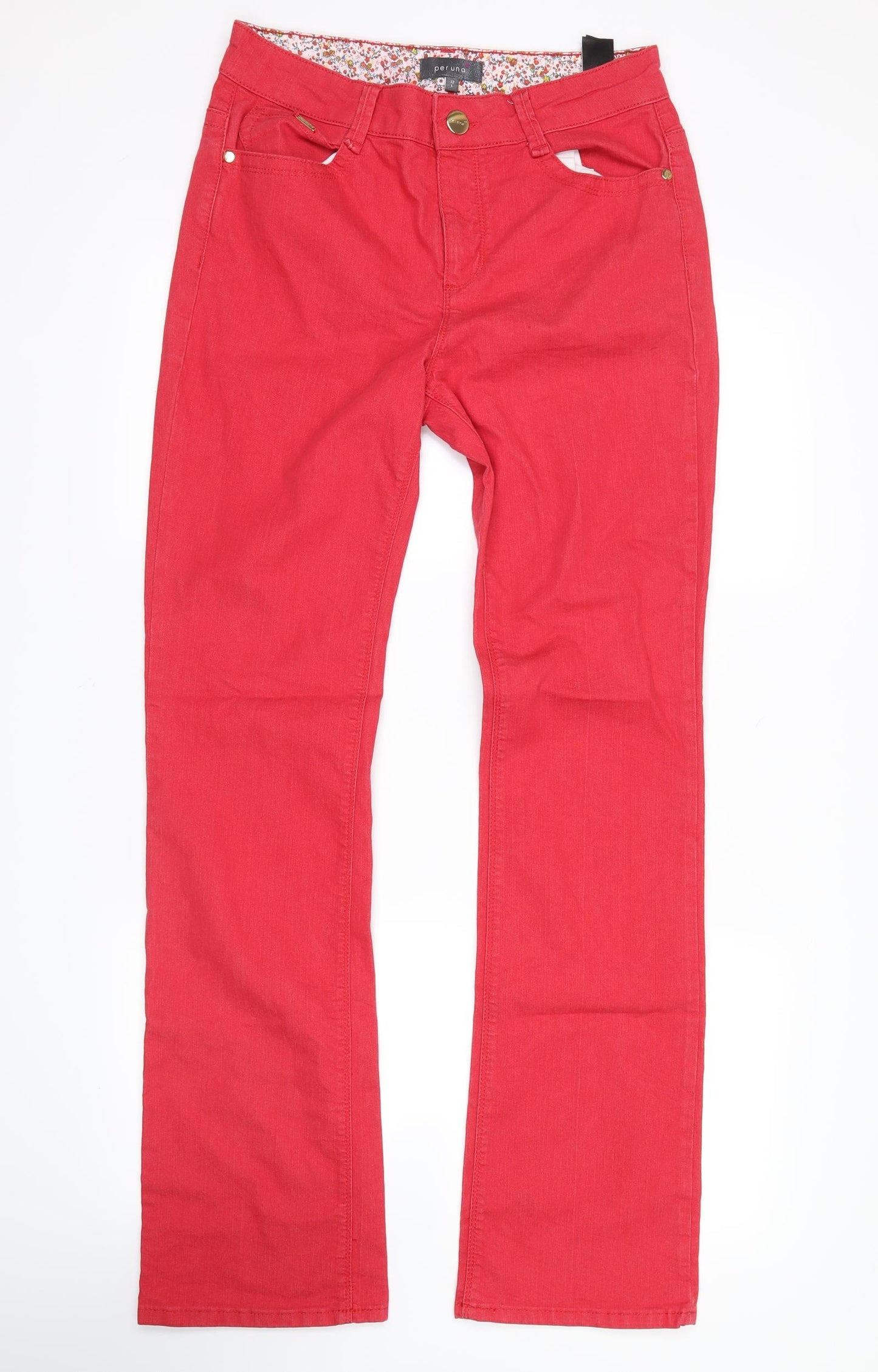 peruna Womens Red   Skinny Jeans Size 12 L32 in