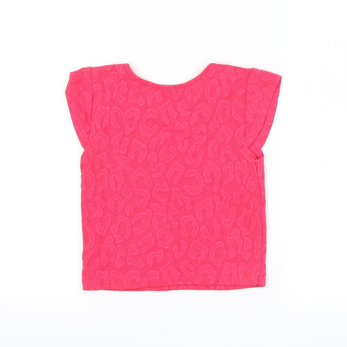 YD Girls Pink Animal Print  Basic T-Shirt Size 10-11 Years