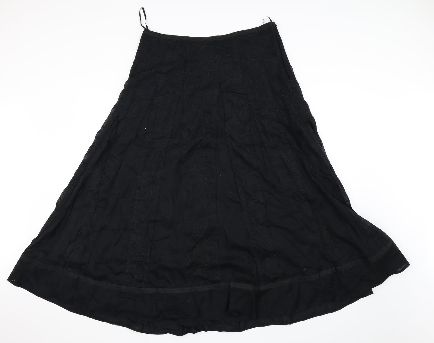 Preworn Womens Black   Pleated Skirt Size 14