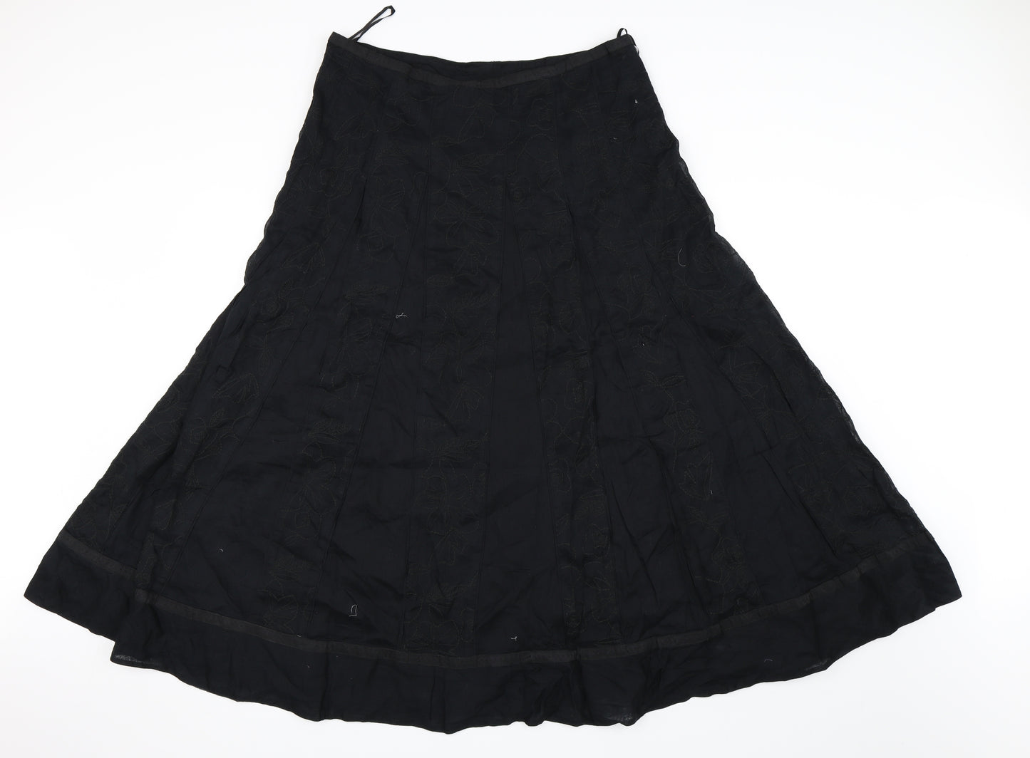 Preworn Womens Black   Pleated Skirt Size 14