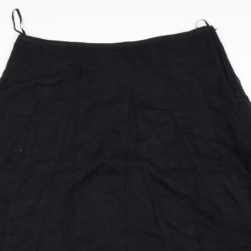 Preworn Womens Black   Pleated Skirt Size 14