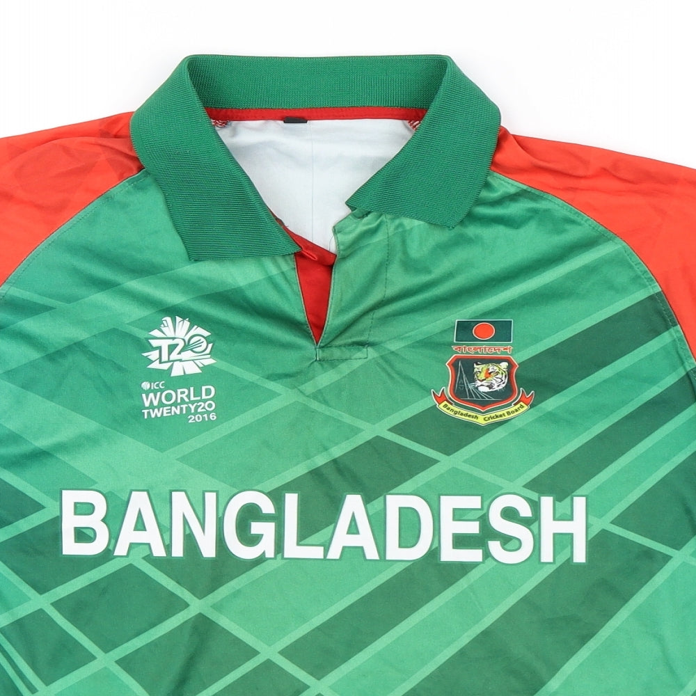 Bangladesh Cricket Mens Green    Polo Size M  - Bangladesh Crick Board 2016