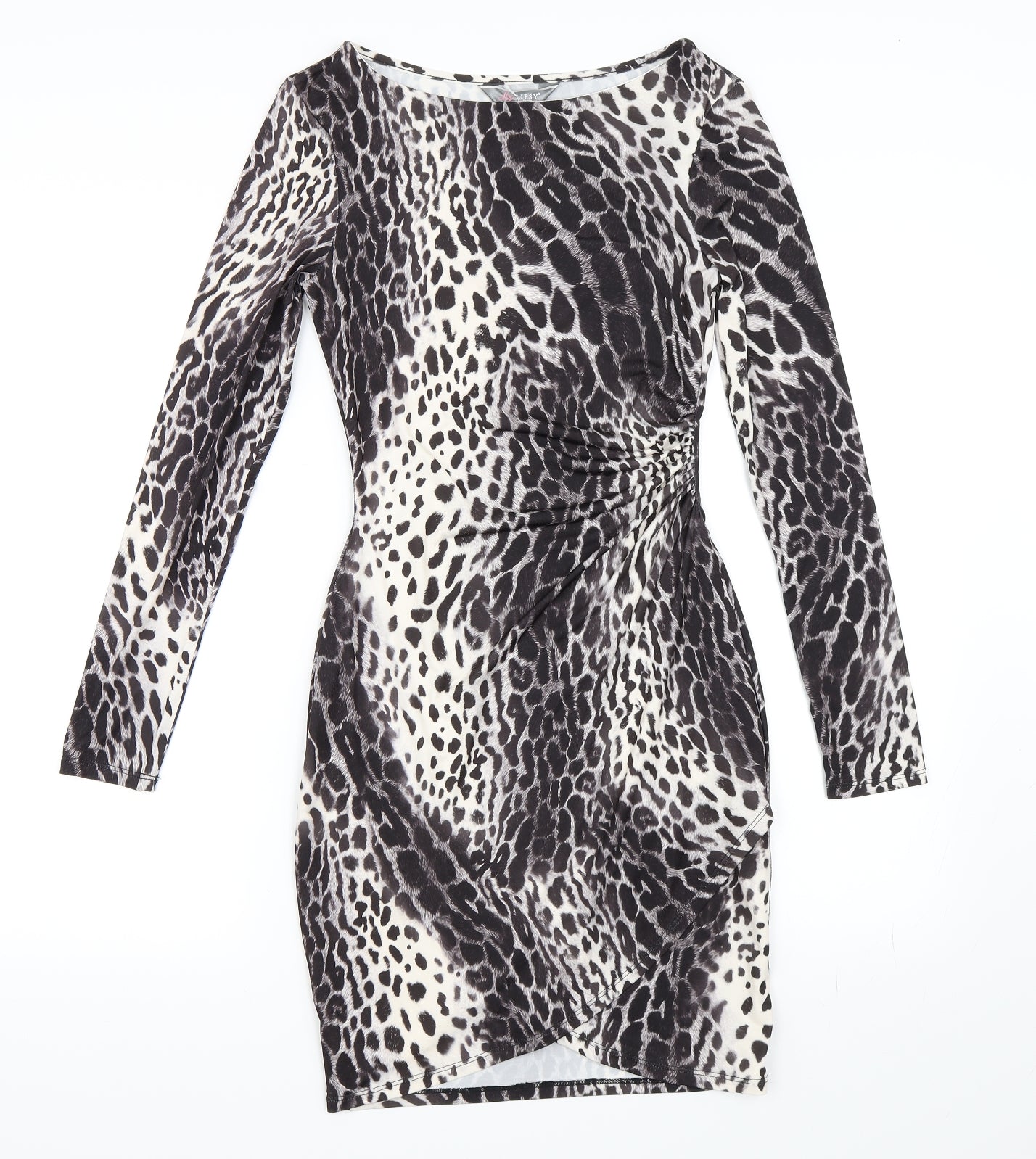 Lipsy Womens Brown Animal Print  Bodycon  Size 10
