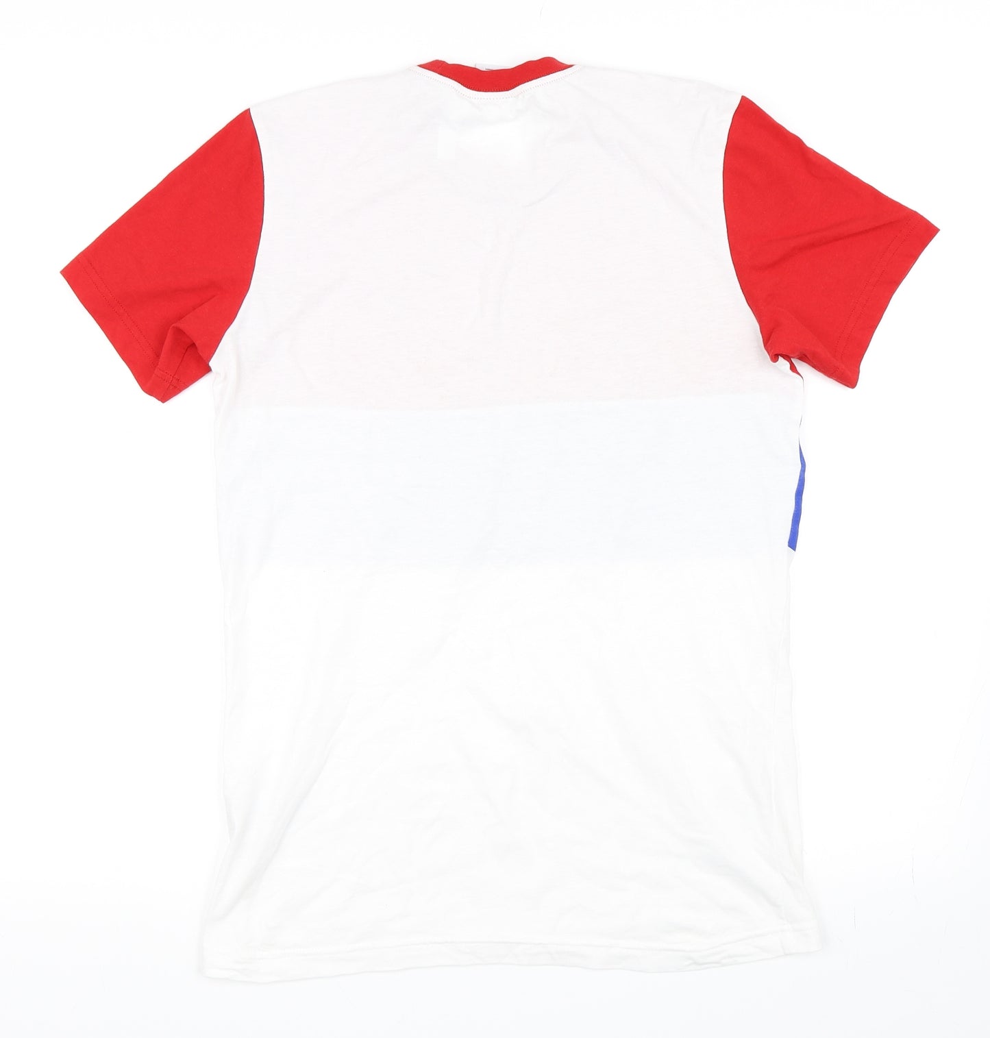 adidas Mens Red Striped   T-Shirt Size S