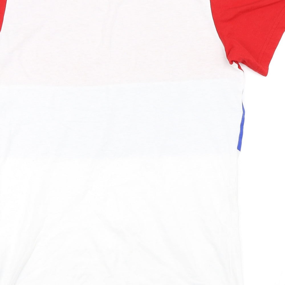 adidas Mens Red Striped   T-Shirt Size S