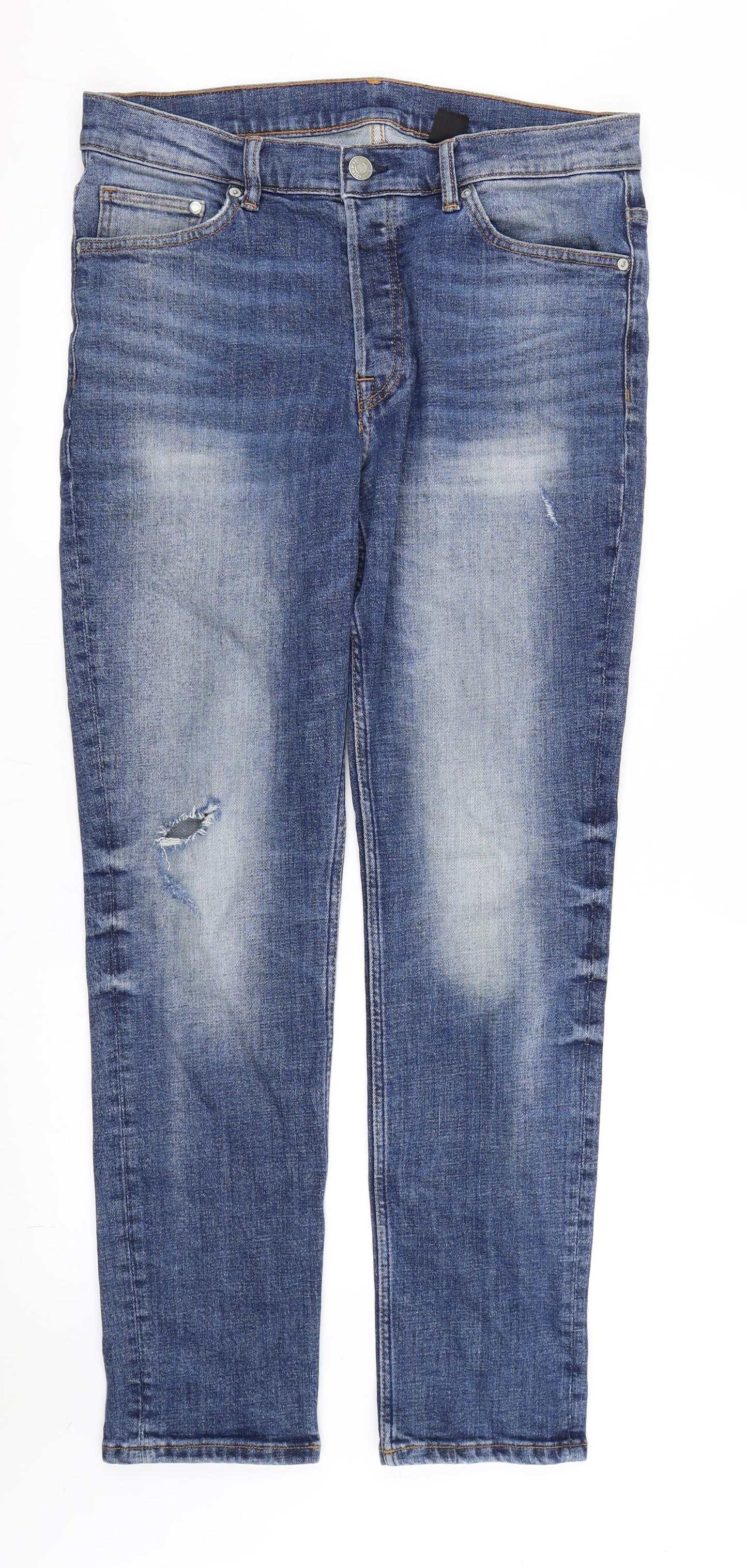 H&M Mens Blue   Straight Jeans Size 34 L29 in
