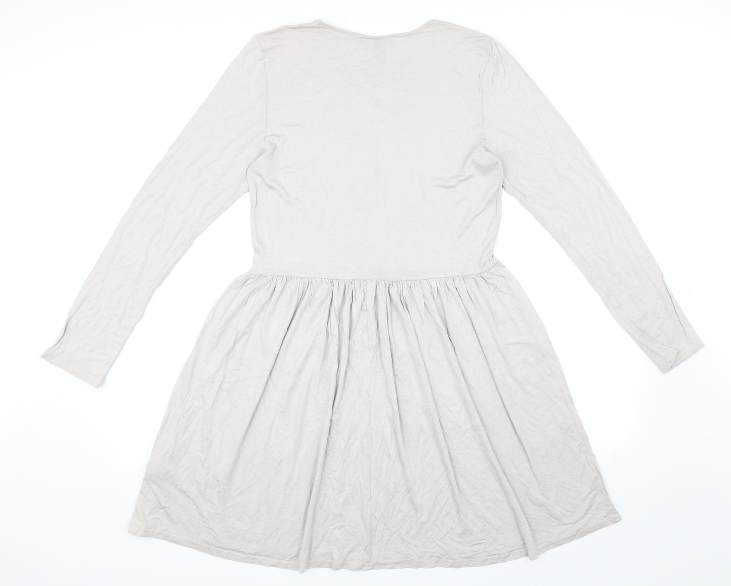 Newlook Womens Grey   Skater Dress  Size 14