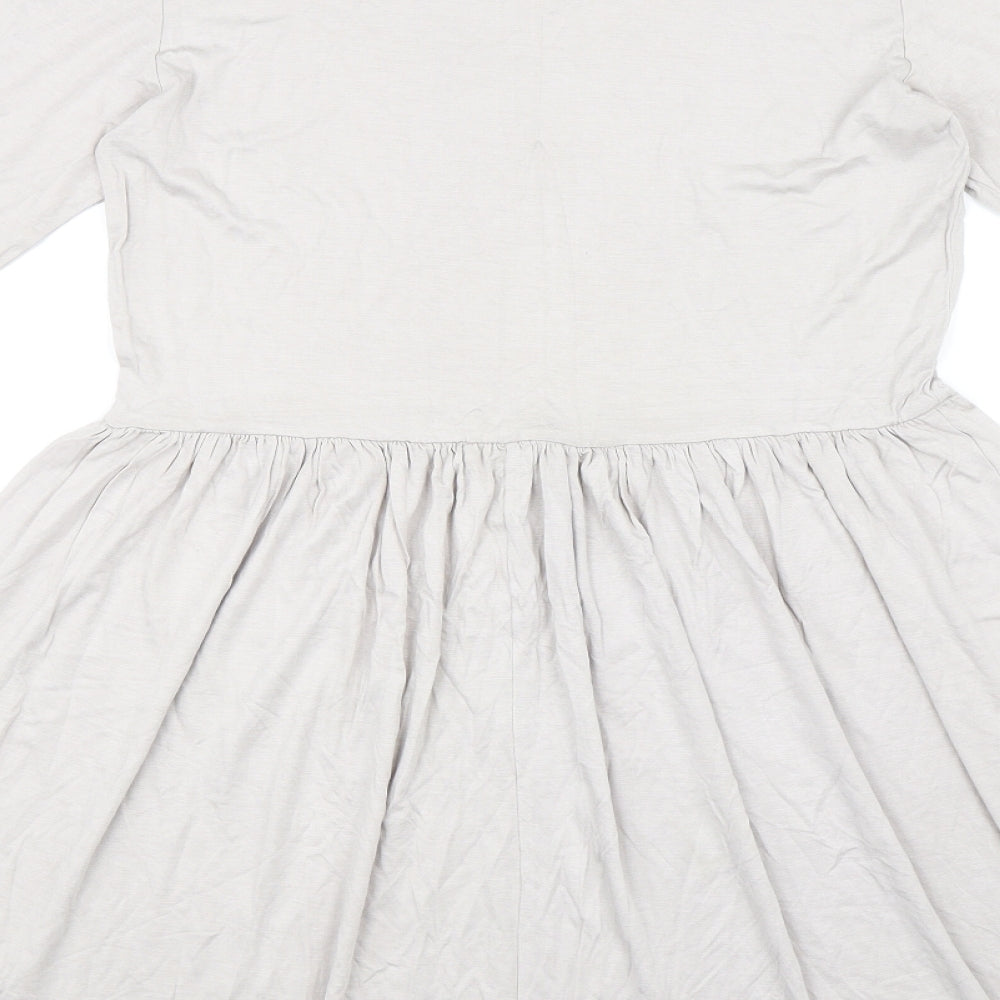 Newlook Womens Grey   Skater Dress  Size 14
