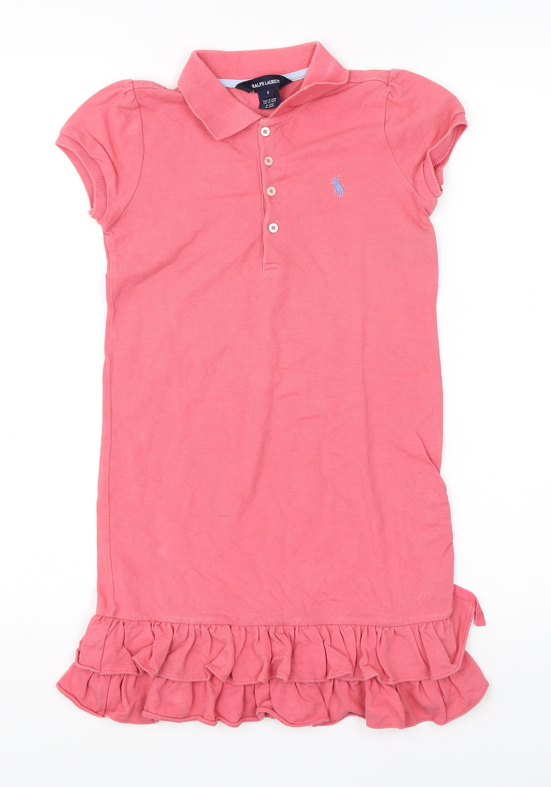 Ralph Lauren Girls Pink   T-Shirt Dress  Size 6 Years