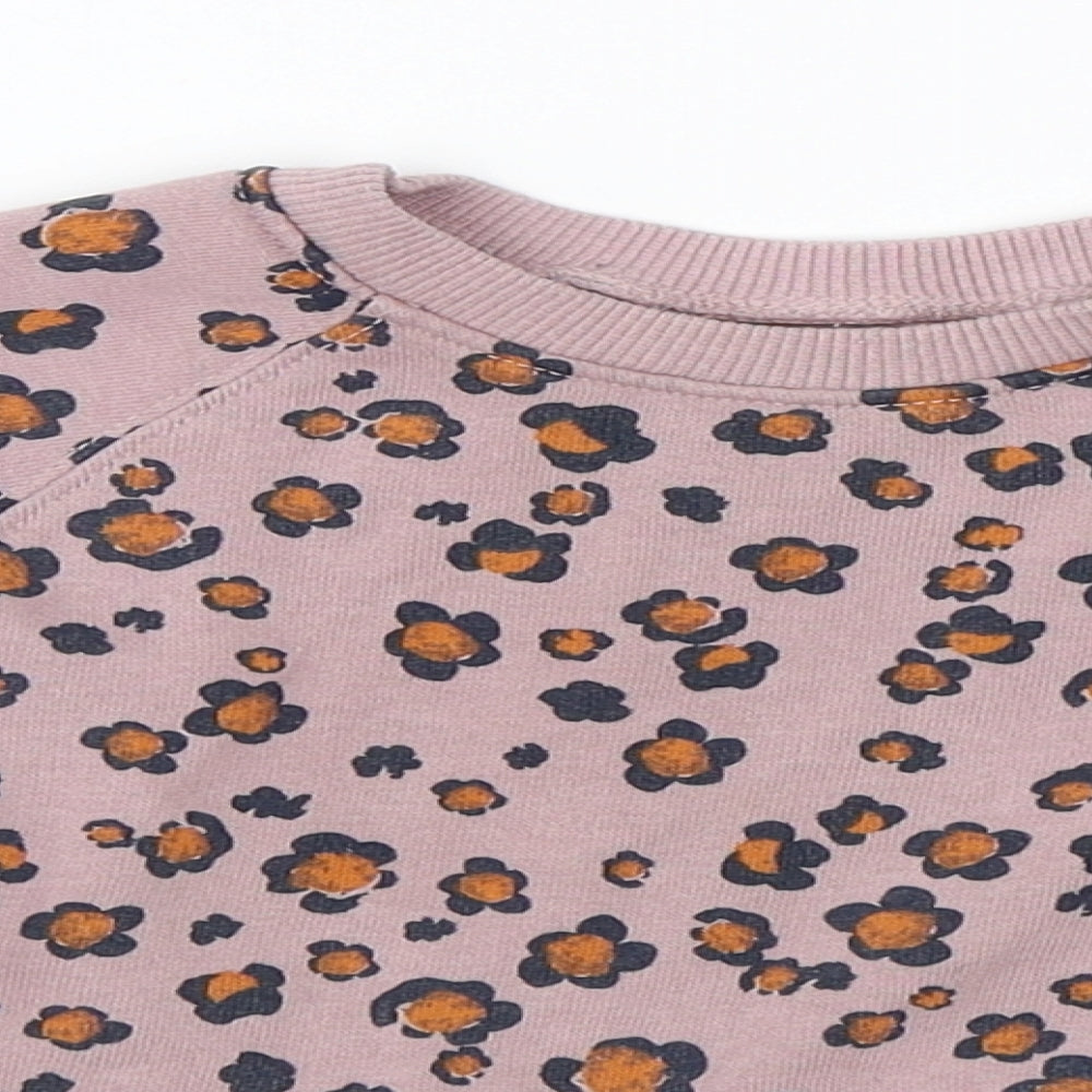 NEXT Girls Pink Animal Print  Pullover Jumper Size 18-24 Months