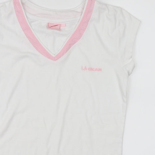 LA Gear Womens White   Basic T-Shirt Size 10