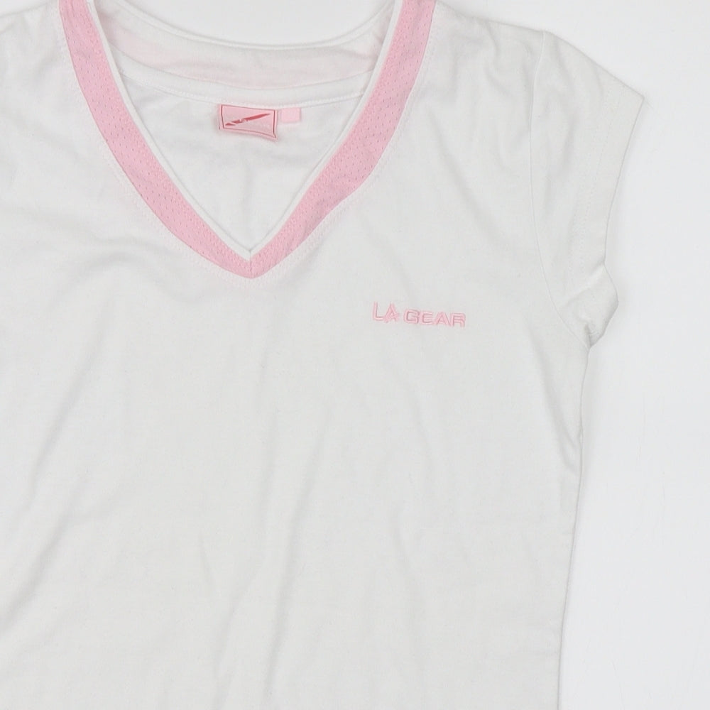 LA Gear Womens White   Basic T-Shirt Size 10