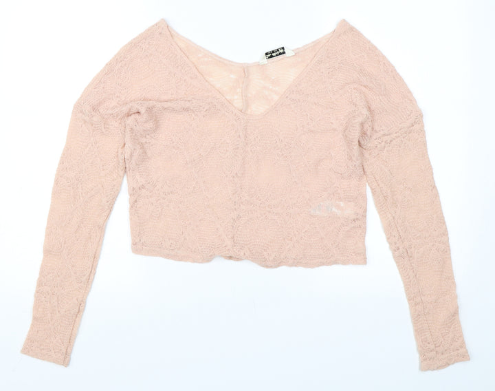 Miss Selfridge Womens Pink Pullover Jumper Size 4