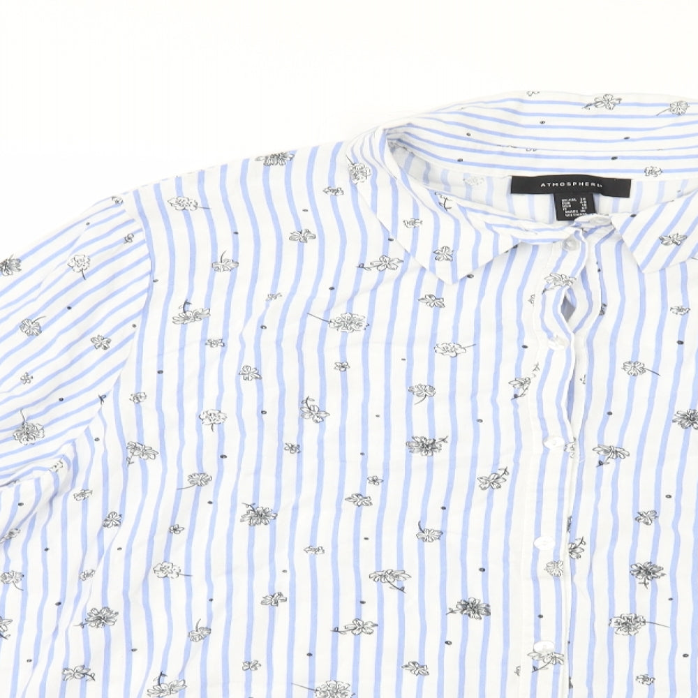 Primark Womens Blue Striped  Basic Button-Up Size 20  - flowers