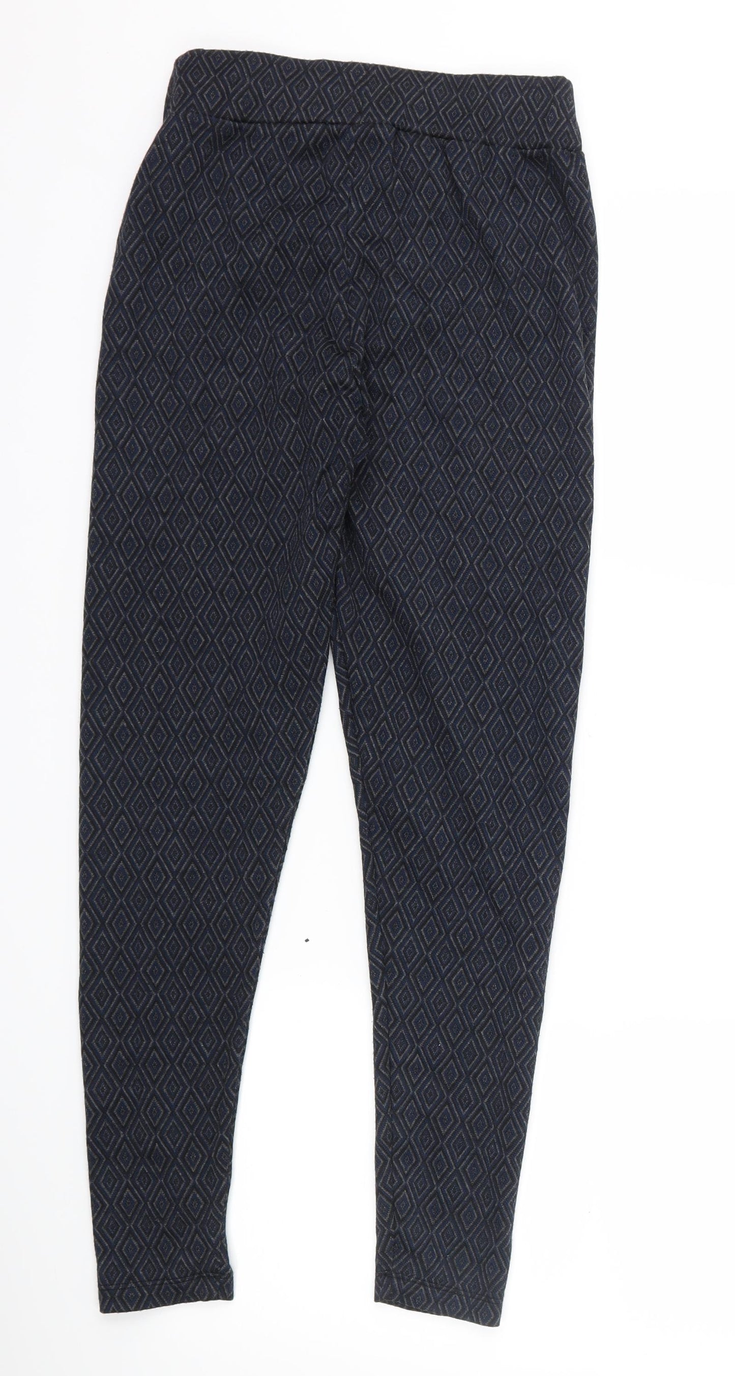 Atmosphere Womens Blue Geometric  Cropped Leggings Size 10 L26 in