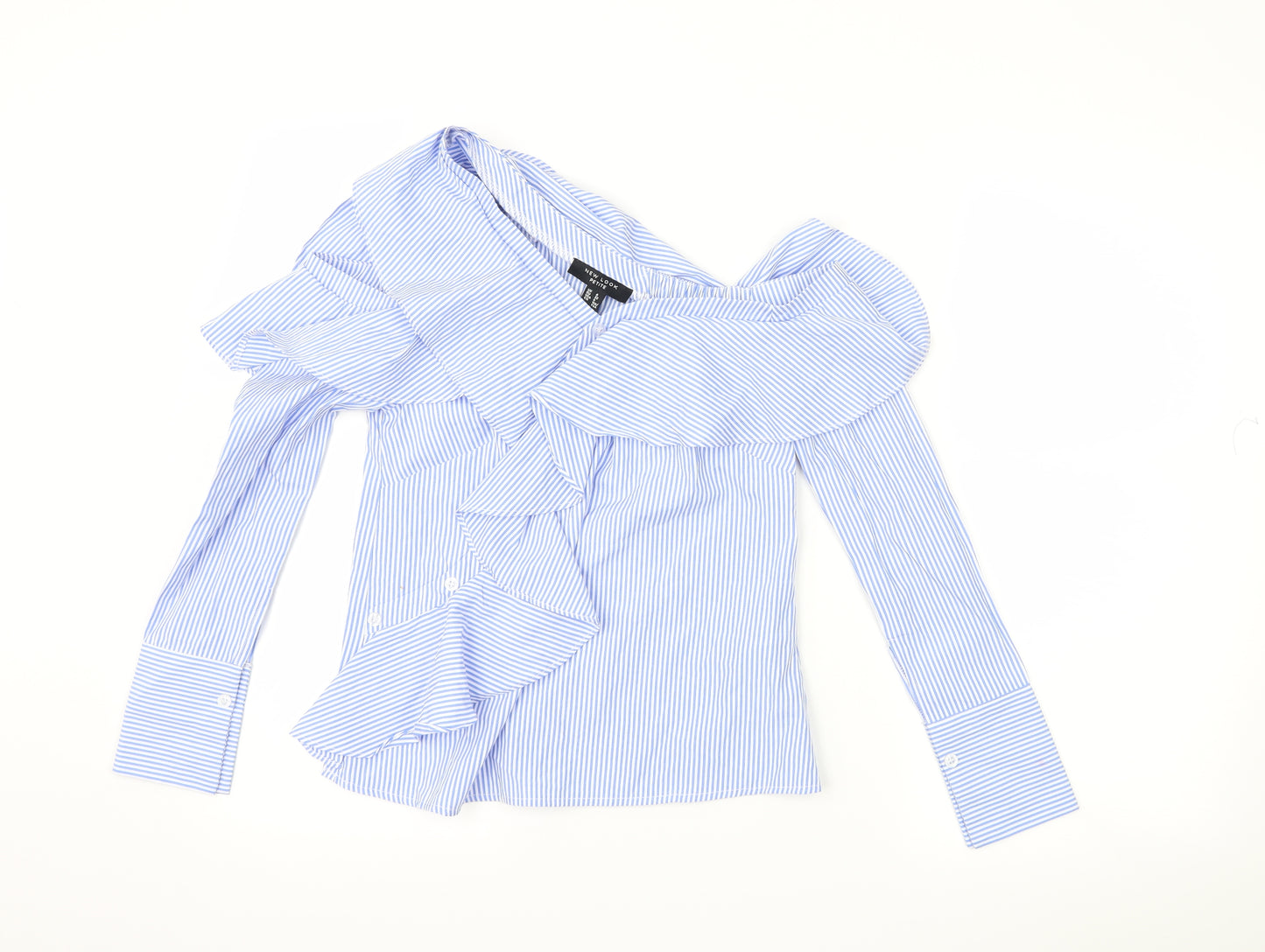 New Look Womens Blue Striped  Basic Blouse Size 4