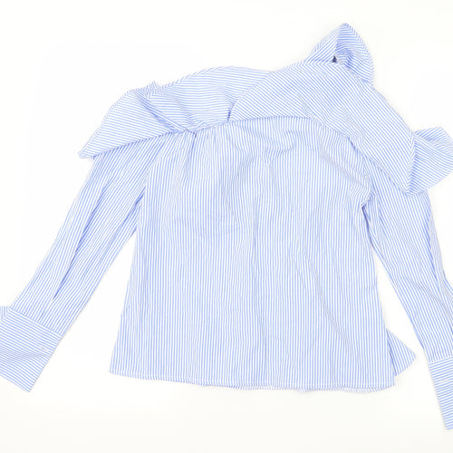 New Look Womens Blue Striped  Basic Blouse Size 4