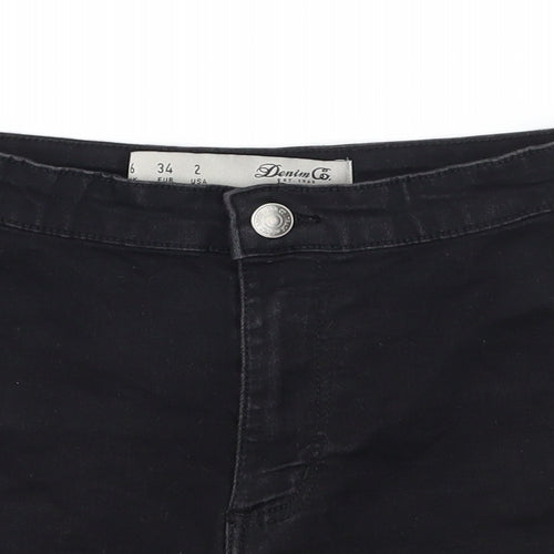 denim co Womens Black  Denim Hot Pants Shorts Size 6