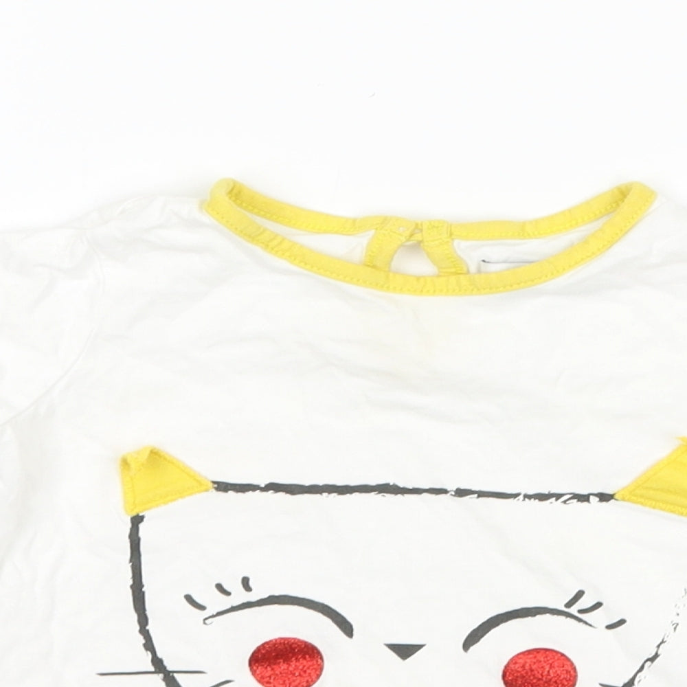Marks and Spencer Girls White   Basic T-Shirt Size 18-24 Months  - cat