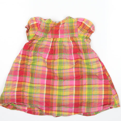 NEXT Girls Pink Check  Shirt Dress  Size 6-9 Months