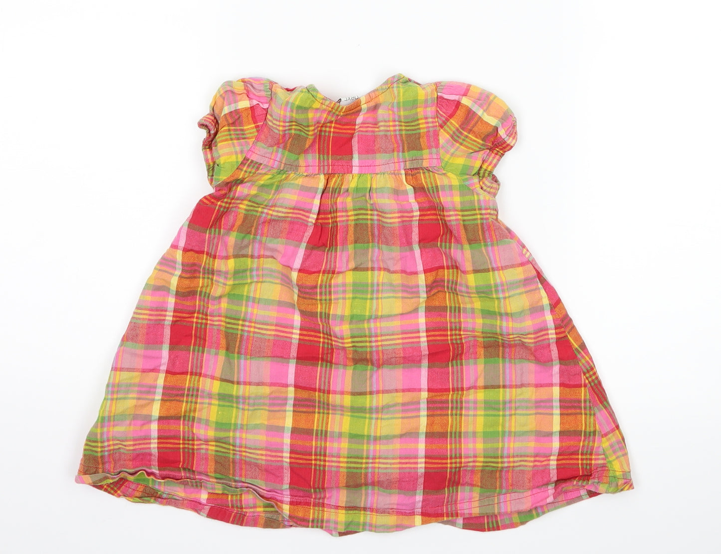 NEXT Girls Pink Check  Shirt Dress  Size 6-9 Months