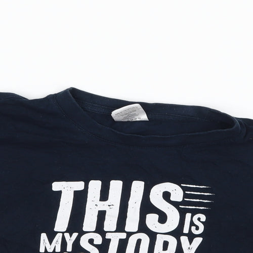 B&C collection Boys Blue   Basic T-Shirt Size 11-12 Years  - slogan
