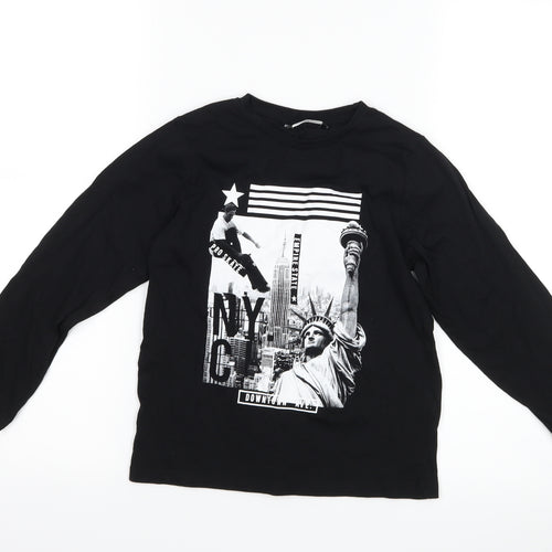 Pep & co Boys Black   Basic T-Shirt Size 6-7 Years  - NYC