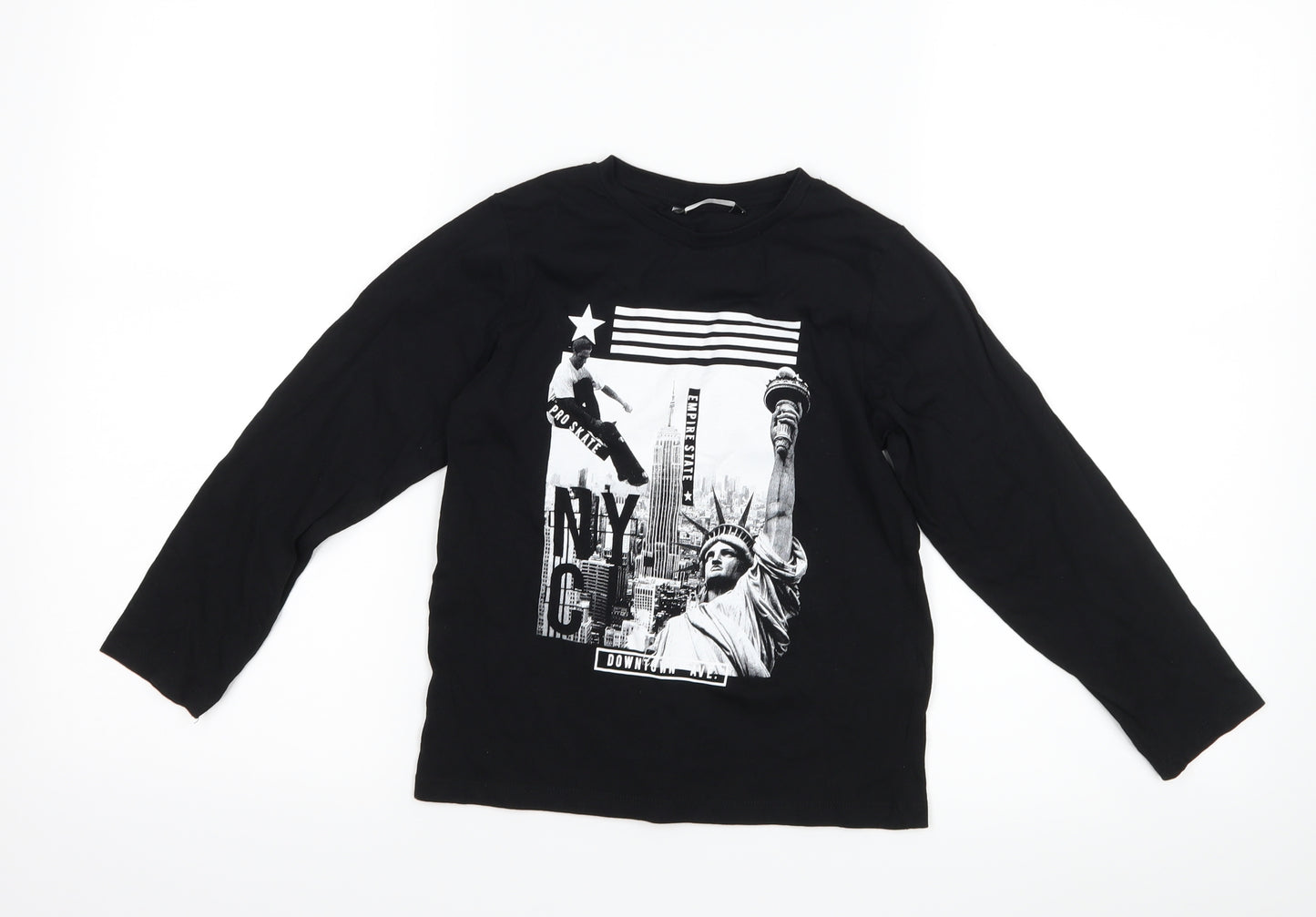 Pep & co Boys Black   Basic T-Shirt Size 6-7 Years  - NYC