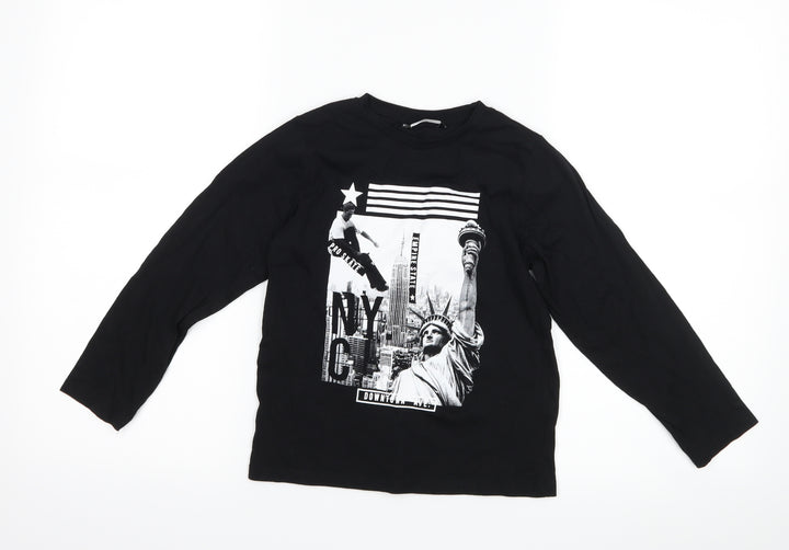 Pep & co Boys Black   Basic T-Shirt Size 6-7 Years  - NYC