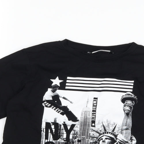 Pep & co Boys Black   Basic T-Shirt Size 6-7 Years  - NYC