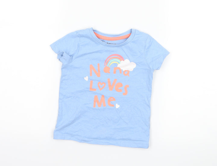 Nutmeg Girls Blue Basic T-Shirt Size 2-3 Years - nana loves me