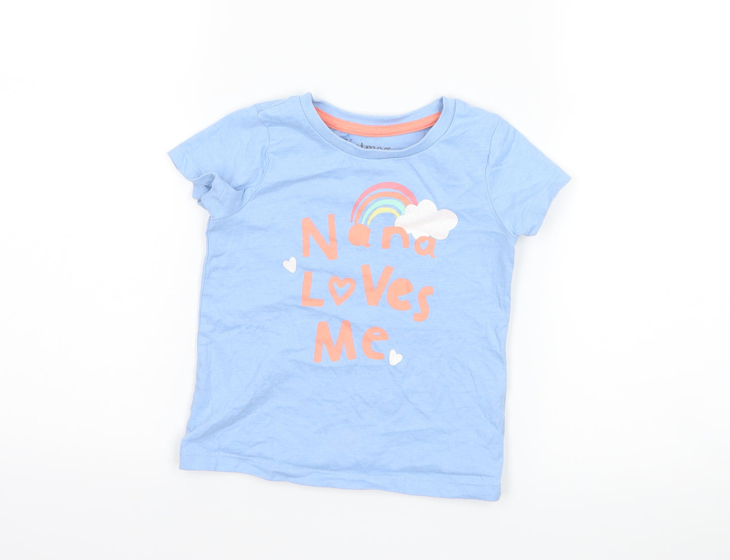 Nutmeg Girls Blue   Basic T-Shirt Size 2-3 Years  - nana loves me