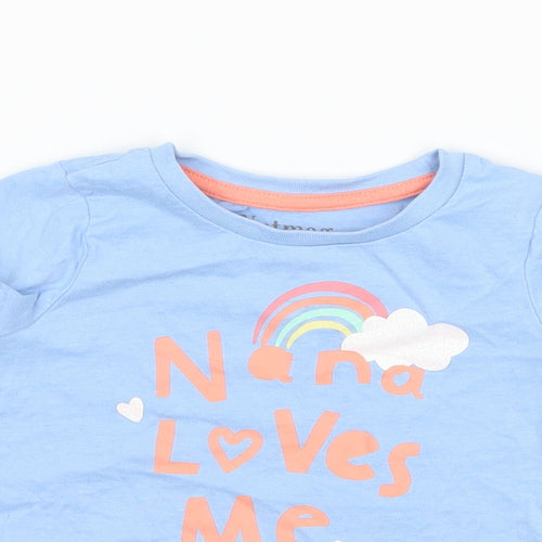 Nutmeg Girls Blue   Basic T-Shirt Size 2-3 Years  - nana loves me