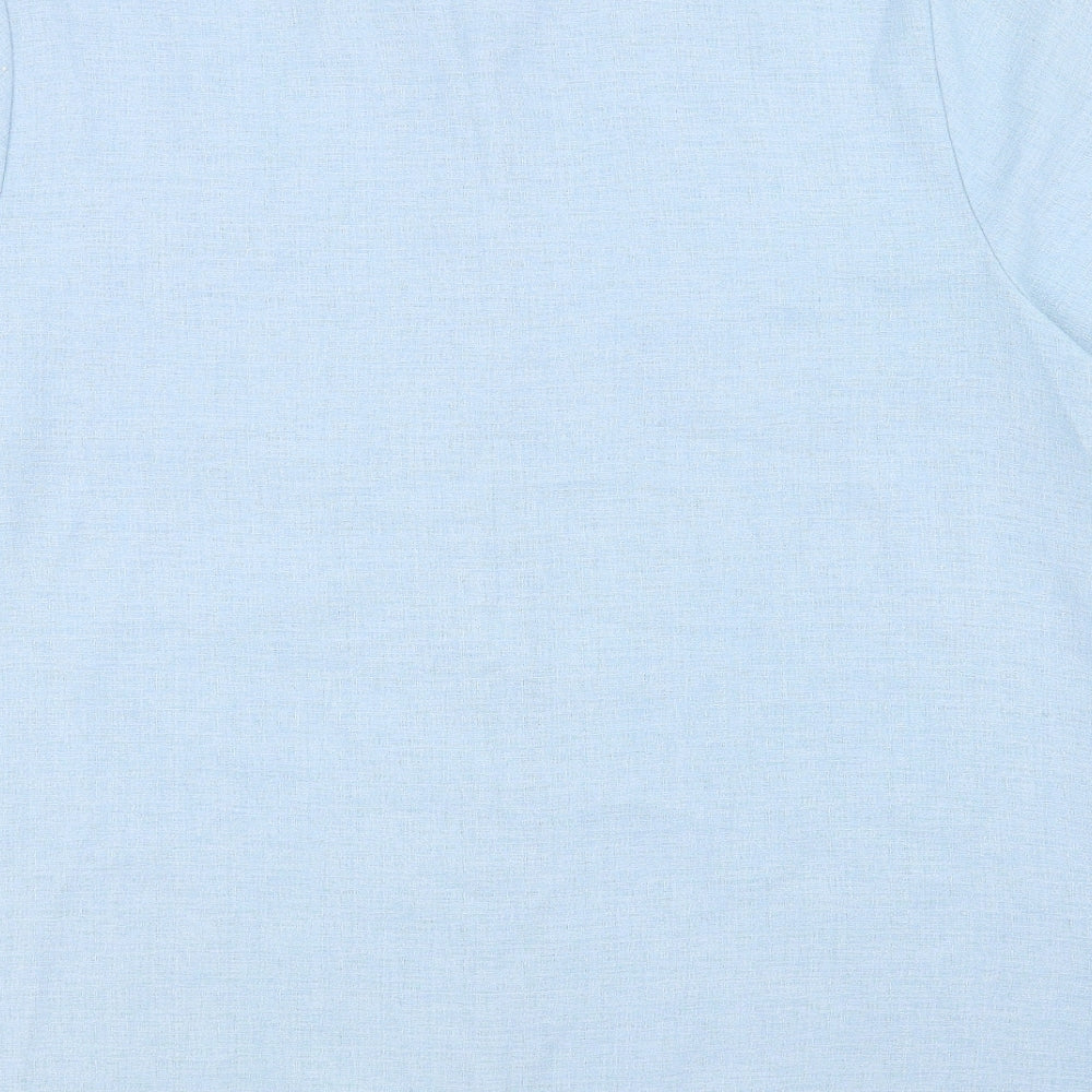 Direction Womens Blue Houndstooth  Basic Button-Up Size 22